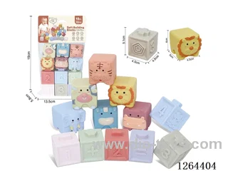 Soft Rubber Animal Numbers +-1234 Small Building Blocks 12PCS
