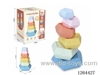 Soft Rubber Six-Layer Pentagonal Stacking Game 6PCS