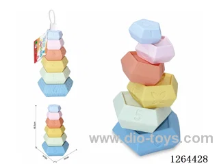 Soft Rubber 6-Layer Pentagonal Stacking Game 6PCS