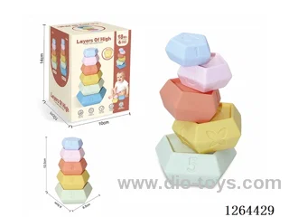 Soft Rubber 5-Layer Pentagonal Stacking Game 5PCS