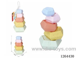 Soft Rubber 5-Layer Pentagonal Stacking Game 5PCS