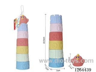 Soft Rubber Chick Stacking Tower 7PCS