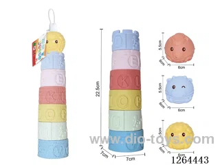 Soft Rubber Animal Stacking Tower (Assorted) 7PCS