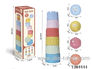 Soft Rubber Space Ball Stacking Tower (Assorted) 7PCS