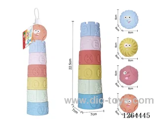 Soft Rubber Space Ball Stacking Tower (Assorted) 7PCS