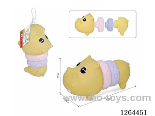 Soft Rubber Double-Ring Animals (Hippo) 4PCS