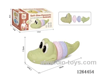 Soft Rubber Double-Ring Animals (Crocodile) 4PCS