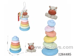 Soft Rubber Stacking Game (Hippo) 7PCS