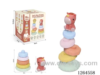 Soft Rubber Forest Animal Stacking Game (Unicorn) 6PCS