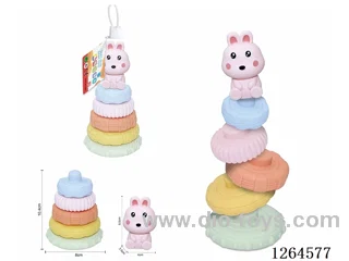 Soft Rubber Farm Animal Stacking Game (Rabbit) 6PCS