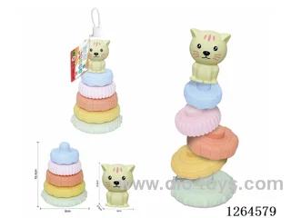 Soft Rubber Farm Animal Stacking Game (Cat) 6PCS