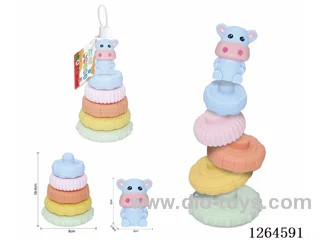 Soft Rubber Farm Animal Stacking Game (Cow) 6PCS