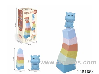 Stackable Tower Finger Puppets Forest Animals (Hippopotamus) 7PCS