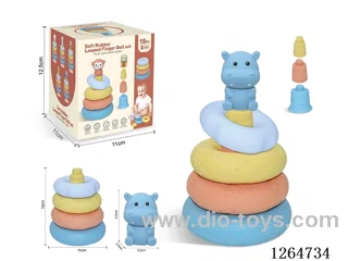 Ring-Toss Finger Puppets Forest Animals (Hippo) 8PCS