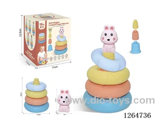 Ring-Toss Finger Puppets Forest Animals (Rabbit) 8PCS