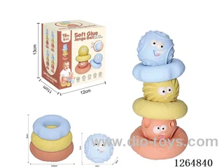 Soft Rubber Ring Stacking Balls 6PCS