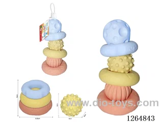 Soft Rubber Ring Stacking Balls 6PCS