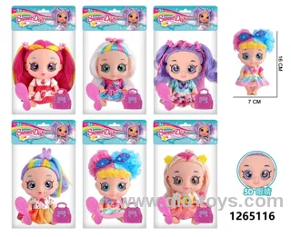 7 inch 5D kindikids bbay doll with 4 sounds IC in PVC header bag