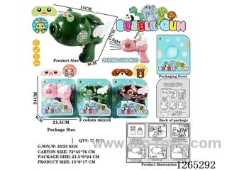 B/O bubble gun W L/M (2*40ML bubble water)not included battery 3 mixed