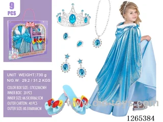 9PCS Princess Dress Set