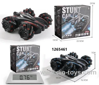 Remote control car 2.4G rc stunt car hot sale Children's toy car Double-sided stunt drift in color box