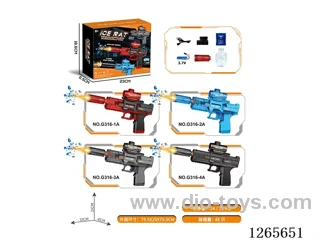 water bullet gun with Flame lighting included battery 4 colors