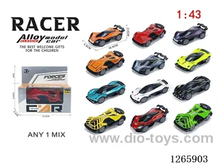 1:43 pull back alloy car 12 mixed