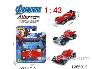 1:43 pull back alloy car 3 mixed