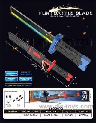 BO flint sword blade toy with lighting in color box