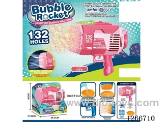 132-holes bubble machine with light included battery