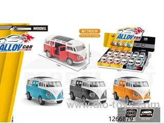 12pcs pull back alloy bus with light/sound