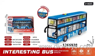 Frictional 2 layers bus with lights&sound in display box