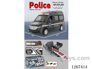 Rail-Launched Inertial Police Car + 3 Alloy Free Wheel Vehicles