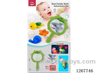 Motion-Activated Light-Up Water Play Rubber Animals (5pcs)included battery