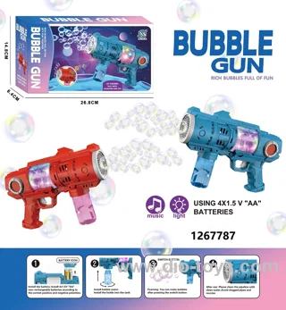 20 holes bubble gun toy with 1 bottle bubble water  in color box
