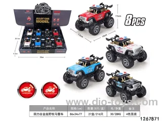 Warrior Alloy Off road Wrangler Police Car (8 pieces/box)