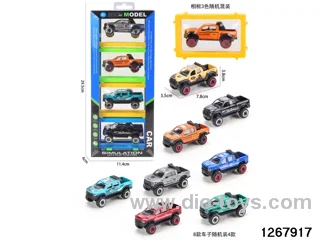 4pcs free wheel alloy car