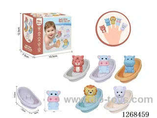 Soft Rubber Animal Stacking Boat 10PCS