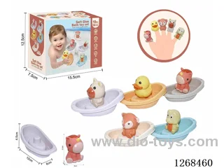 Soft Rubber Animal Stacking Boat 10PCS