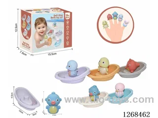 Soft Rubber Animal Stacking Boat 10PCS