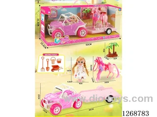 Barbie Beach Buggy + Farm Horse Set