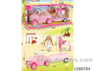 Barbie Beach Buggy + Farm Horse Set