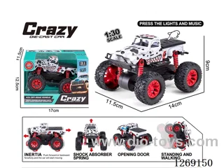 1:30 dual-inertia alloy car W L/M included battery