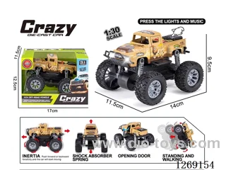 1:30 dual-inertia alloy car W L/M included battery