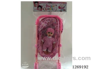 Iron handcart with 12-inch empty doll