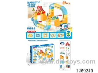 Building Block DIY Magnetic Track Car 97PCS