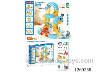 Building Block DIY Magnetic Track Car 120PCS