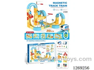 Building Block DIY Magnetic Track Car 217PCS