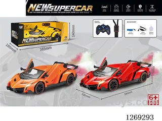 2.4G 1:14 5ch RC car with spray/watch remote control included battery 3 colors