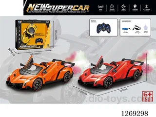 2.4G 1:14 RC car with spray included battery 3 colors
